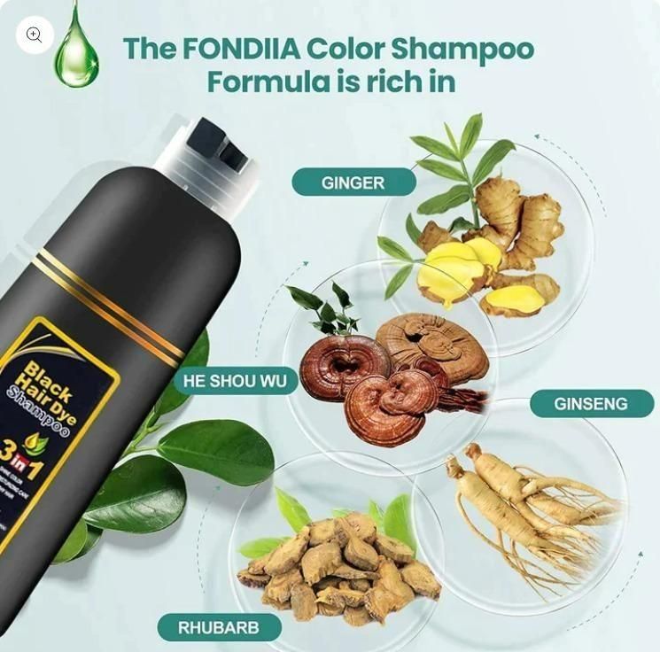Black Hair Dye Shampoo 3 in 1 Black Coverage - Buy 1 Get 2