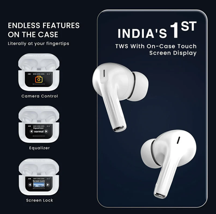 Smart Wireless Earbuds with LCD Touch Screen