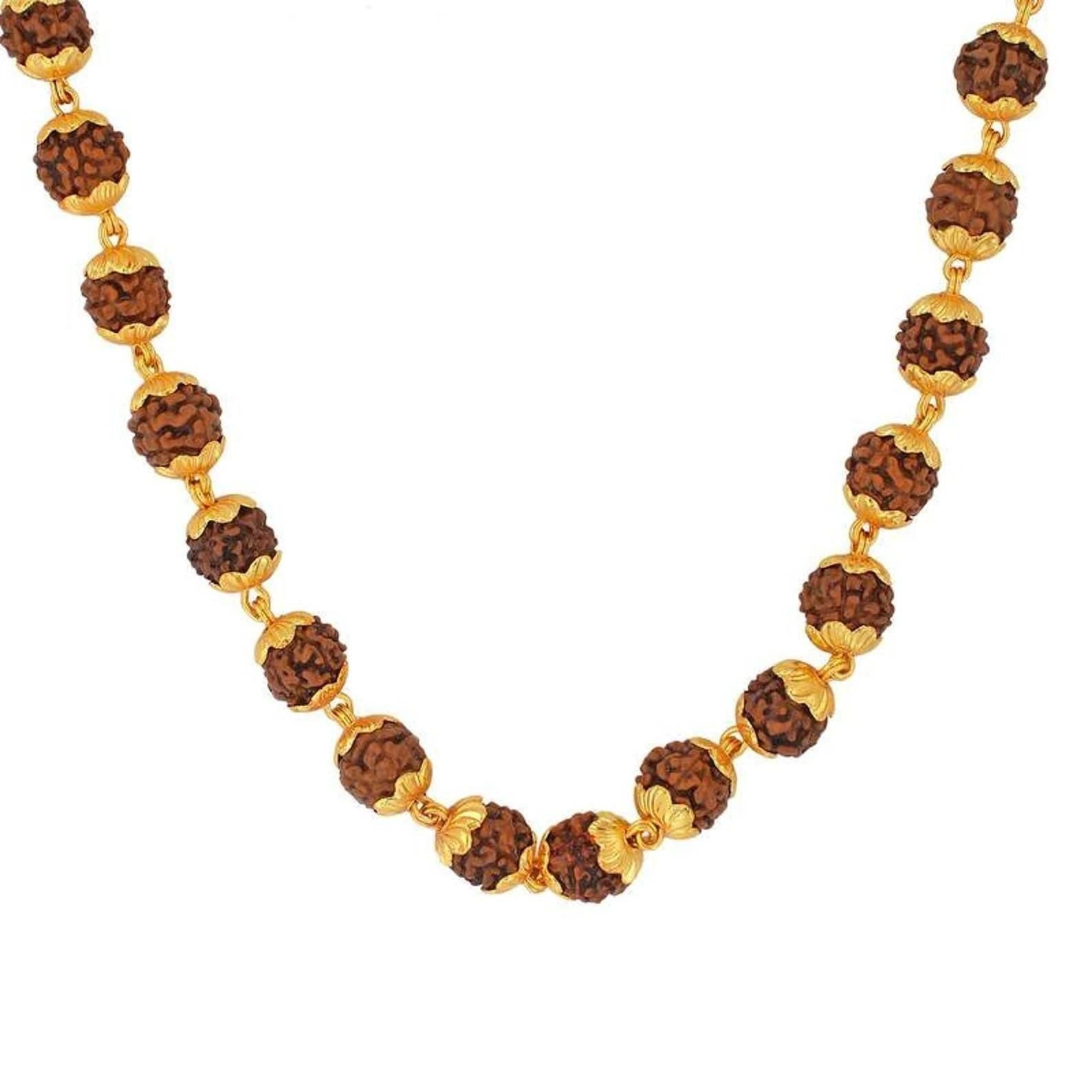 ⭐ Gold-Plated Rudraksha Mala