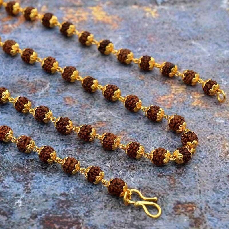 ⭐ Gold-Plated Rudraksha Mala