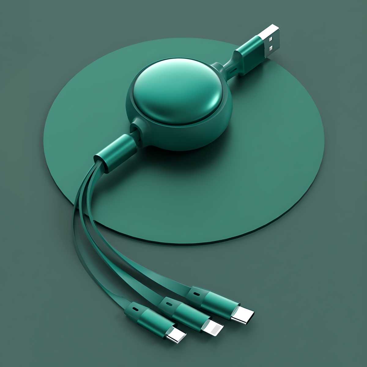 Rectractable 3 in 1 Charging Data Cable For Home And Car