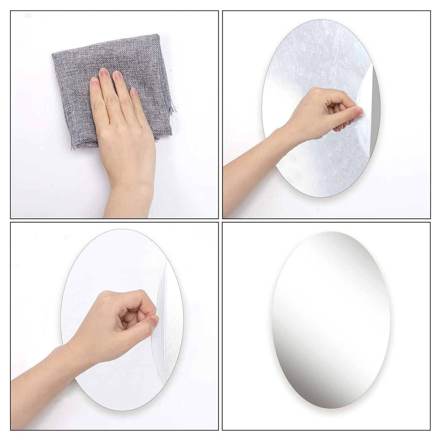 Combo of Oval Shape & Square Shape Mirror  (Pack of 2)