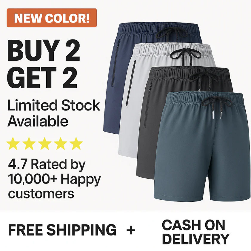 Combo of 4 Men's Stretchable Cotton Shorts for Summers
