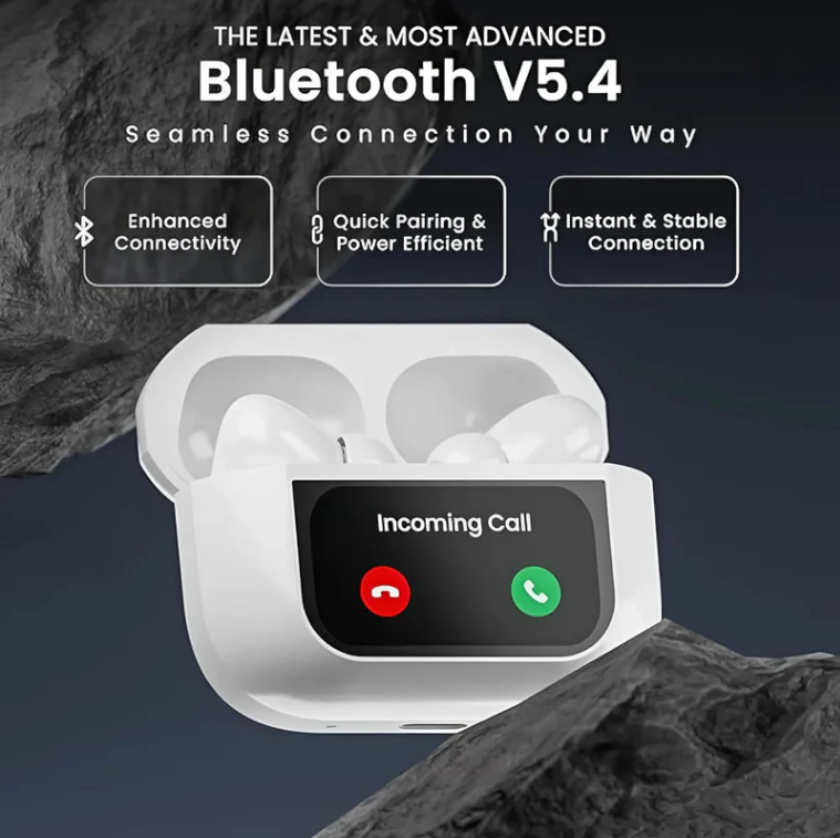 Smart Wireless Earbuds with LCD Touch Screen