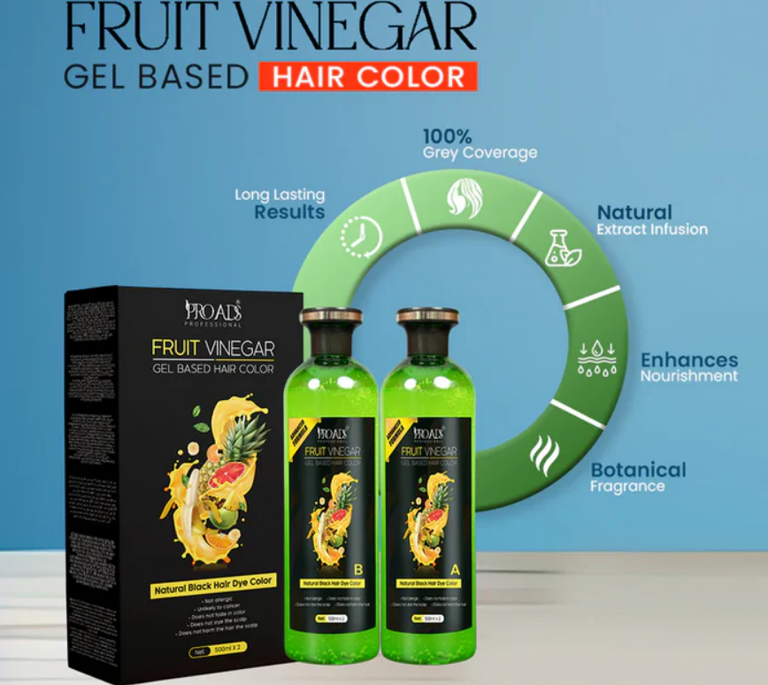 ⭐ Fruit Vinegar Gel Based Hair Color 125ML (Pack of 2)