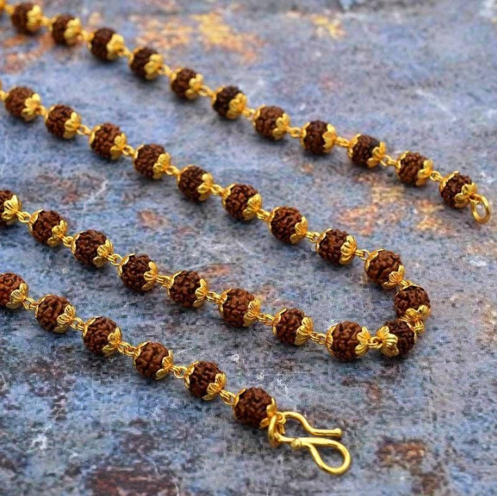 Gold-Plated Rudraksha Mala