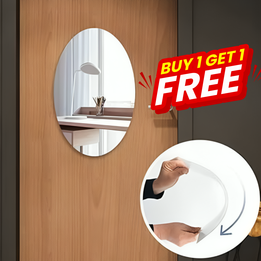 Combo of Oval Shape & Square Shape Mirror  (Pack of 2)