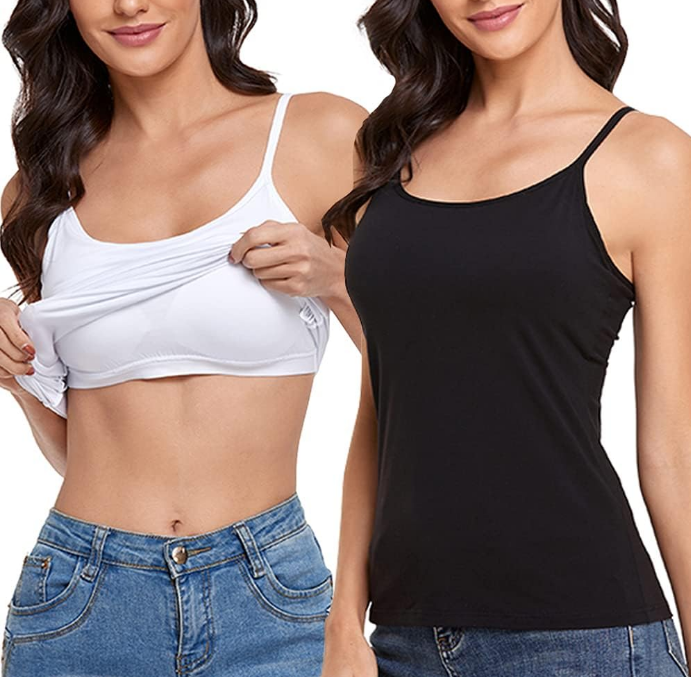 Women's Loose Cami with Built-in Tank Top (Pack of 2)