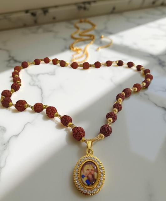 Premanand Maharaj Rudraksha Mala With Golden Cap